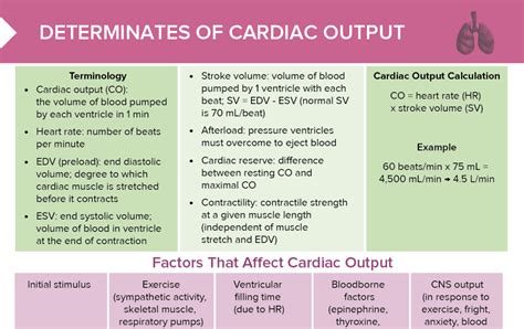 normal heart output chart